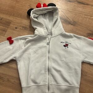 Minnie Mouse Kids Hoodie - White with Red and Black Accents